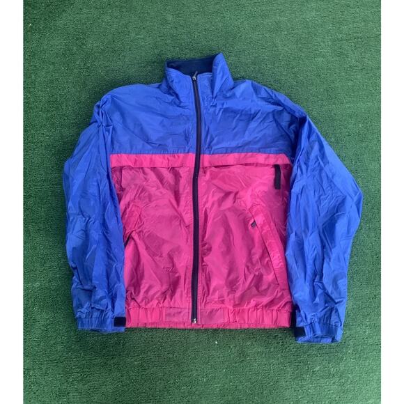 Vintage Patagonia Jacket Men XS Blue Pink Polyester Capilene Fleece Shelled Coat - Picture 1 of 7
